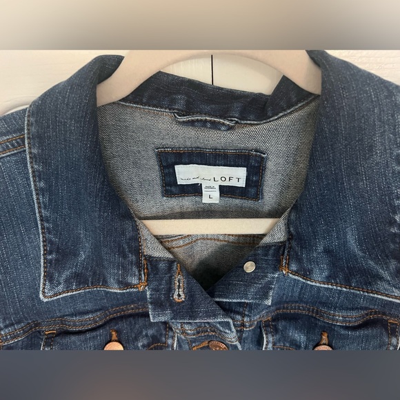 LOFT Dark Blue Denim Jacket - Picture 4 of 5